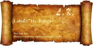 Labáth Kabos névjegykártya